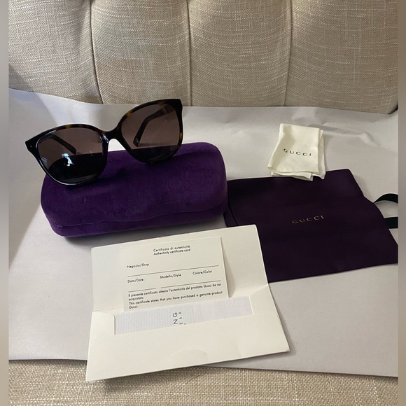 New Gucci Sunglasses GG0461SA-002 Women's Sunglasses Brown Havana Tortoise - Picture 7 of 7